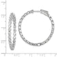 Sterling Silver Shimmer Rhodium-Plated 46 Stone 2.75mm Cz In And Out Round Hinged Hoop Earrings