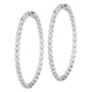 Sterling Silver Shimmer Rhodium-Plated 78 Stone 2.75mm Cz In And Out Round Hinged Hoop Earrings