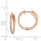 Sterling Silver Shimmer Rose-Tone Rose Gold-Plated 42 Stone 1.3mm Cz In And Out Round Hinged Hoop Earrings