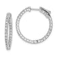 Sterling Silver Shimmer Rhodium-Plated 50 Stone 1.75mm Cz In And Out Round Hinged Hoop Earrings