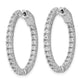 Sterling Silver Shimmer Rhodium-Plated 50 Stone 1.9mm Cz In And Out Round Hinged Hoop Earrings