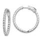 Sterling Silver Shimmer Rhodium-Plated 50 Stone 1.9mm Cz In And Out Round Hinged Hoop Earrings