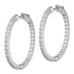 Sterling Silver Shimmer Rhodium-Plated 66 Stone 1.9mm Cz In And Out Round Hinged Hoop Earrings