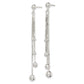 Sterling Silver Polished Graduated Beaded Chain Post Dangle Earrings