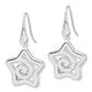 Sterling Silver Polished Star Dangle Post Earrings