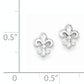 Sterling Silver Rhodium-Plated Polished Fleur De Lis Post Earrings