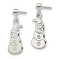 Sterling Silver Polished Snowmen Post Dangle Earrings