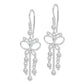 Sterling Silver Rhodium-Plated Beaded Butterfly Dangle Earrings