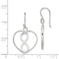 Sterling Silver Rhodium-Plated Polished Infinity Open Heart Dangle Earrings