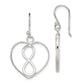 Sterling Silver Rhodium-Plated Polished Infinity Open Heart Dangle Earrings