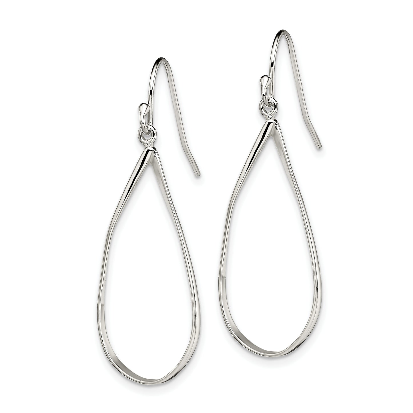 Sterling Silver Polished Teardrop Dangle Earrings