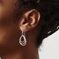 Sterling Silver Polished Triple Teardrop Dangle Earrings