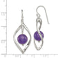 Sterling Silver Twist Dangle Amethyst Earrings