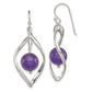 Sterling Silver Twist Dangle Amethyst Earrings