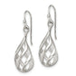 Sterling Silver Polished Fancy Twisted Teardrop Dangle Earrings