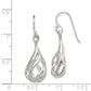 Sterling Silver Polished Fancy Twisted Teardrop Dangle Earrings