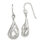 Sterling Silver Polished Fancy Twisted Teardrop Dangle Earrings