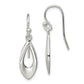 Sterling Silver Polished Teardrop Dangle Shepherd Hook Earrings