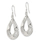 Sterling Silver Polished D/C Filigree Fancy Teardrop Dangle Earrings