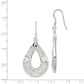 Sterling Silver Polished D/C Filigree Fancy Teardrop Dangle Earrings