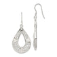 Sterling Silver Polished D/C Filigree Fancy Teardrop Dangle Earrings