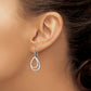 Sterling Silver Polished Double Teardrop Dangle Shepherd Hook Earrings