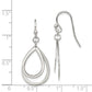 Sterling Silver Polished Double Teardrop Dangle Shepherd Hook Earrings