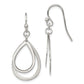 Sterling Silver Polished Double Teardrop Dangle Shepherd Hook Earrings