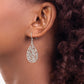 Sterling Silver Polished Fancy Filigree Teardrop Dangle Earrings