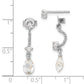 Sterling Silver Rhodium-Plated Cz Post Dangle Earrings