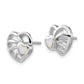 Sterling Silver Synthetic Opal Heart Post Earrings