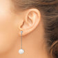 Sterling Silver Rhodium-Plated 10-11mm Fwc Pearl Dangle Post Earrings