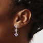 Sterling Silver Rhodium-Plated Polished Amethyst Post Dangle Earrings