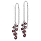 Sterling Silver Rhodium-Plated Garnet Cluster Dangle Earrings