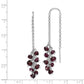 Sterling Silver Rhodium-Plated Garnet Cluster Dangle Earrings