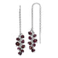 Sterling Silver Rhodium-Plated Garnet Cluster Dangle Earrings