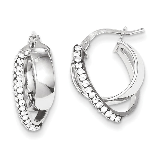 Sterling Silver Stellux Crystal Hoop Earrings