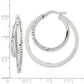 Sterling Silver Stellux Crystal Double Round Hoop Earrings