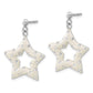 Sterling Silver Rhodium & Ferido Stellux Crystal Star Post Dangle Earrings