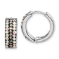 Sterling Silver Rhodium-Plated Grey/Rainbow Preciosa Hinged Hoop Earrings