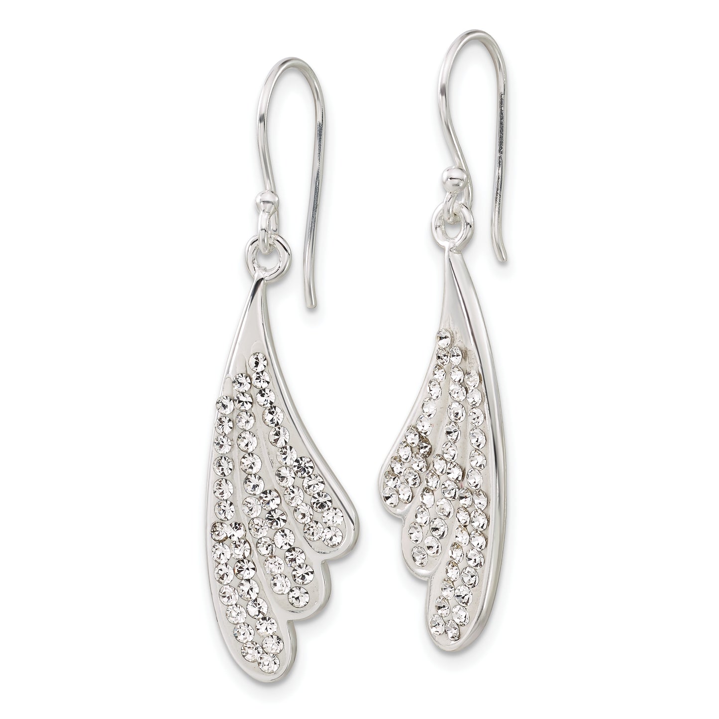 Sterling Silver Stellux Crystal Wing Dangle Earrings