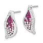 Sterling Silver Purple, Pink & White Stellux Crystal Post Dangle Earrings