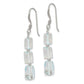 Sterling Silver Polished Rectangular Light Blue Quartz Dangle Earrings