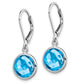 Sterling Silver Rhodium-Plated Blue Topaz Earrings