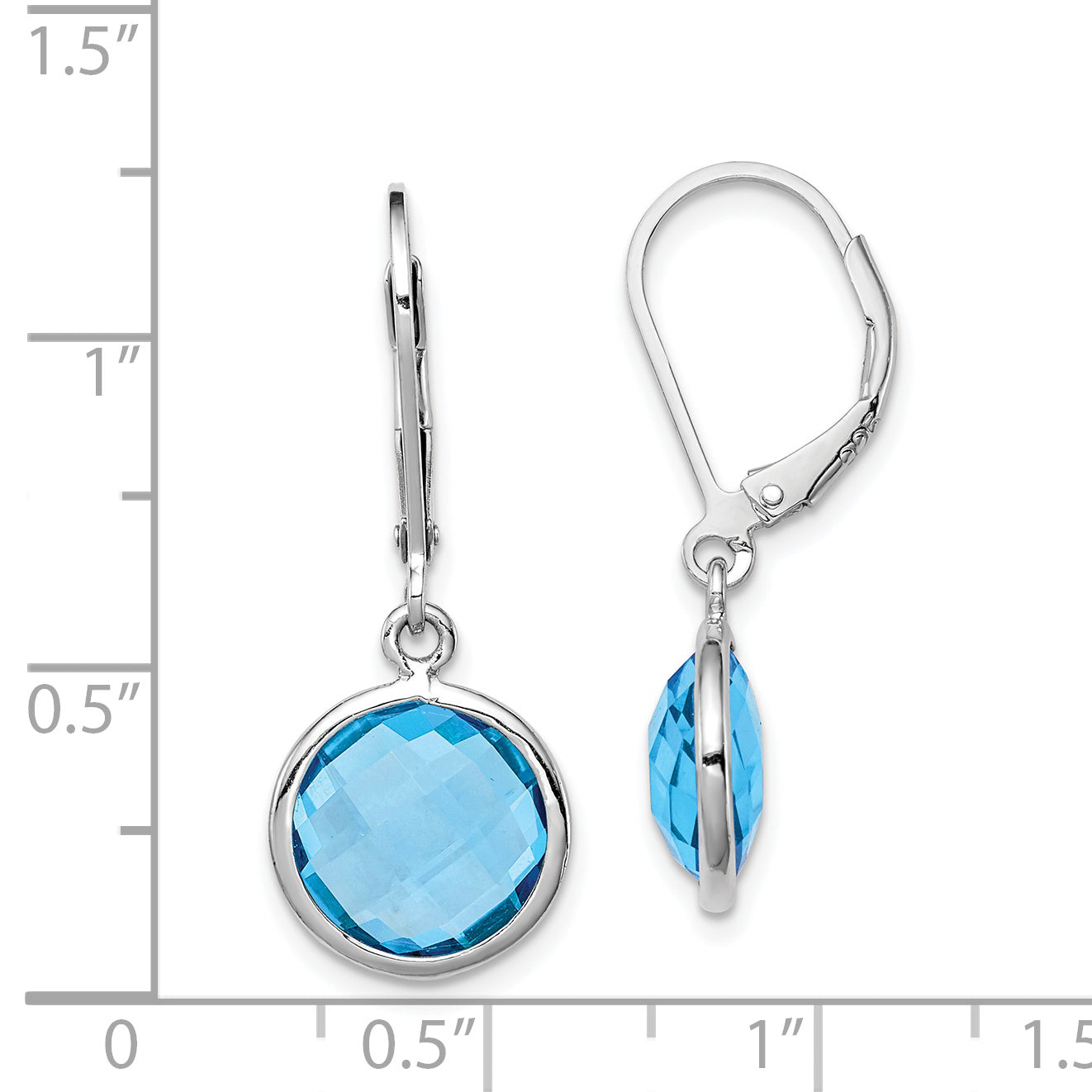 Sterling Silver Rhodium-Plated Blue Topaz Earrings