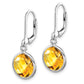 Sterling Silver Rhodium-Plated Citrine Earrings