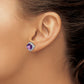 Sterling Silver Rhodium-Plated Amethyst And Diamond Earrings