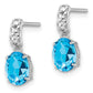 Sterling Silver Rhodium-Plated Blue Topaz Earrings