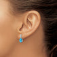 Sterling Silver Rhodium-Plated Blue Topaz Earrings