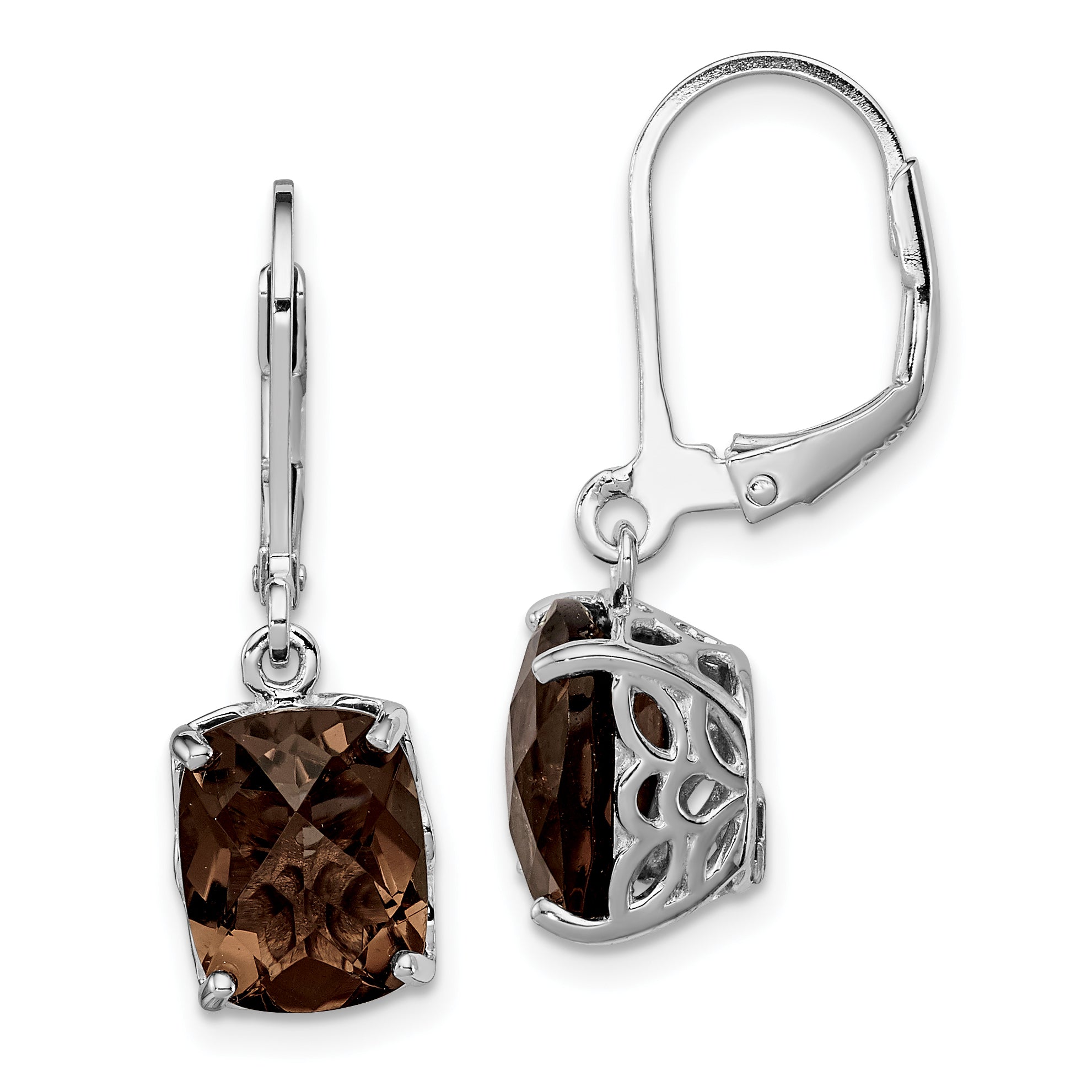 Natural Smoky Quartz Earring 925 Solid Sterling Silver outlet Rhodium Polished Earring